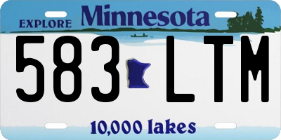 MN license plate 583LTM