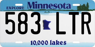 MN license plate 583LTR