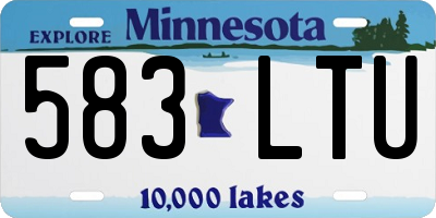 MN license plate 583LTU