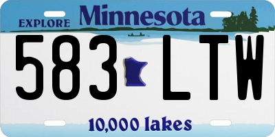 MN license plate 583LTW