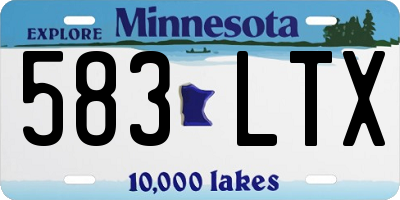MN license plate 583LTX