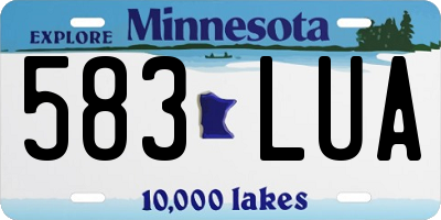 MN license plate 583LUA