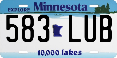 MN license plate 583LUB