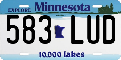 MN license plate 583LUD
