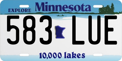 MN license plate 583LUE