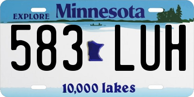 MN license plate 583LUH