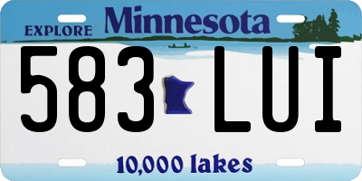 MN license plate 583LUI