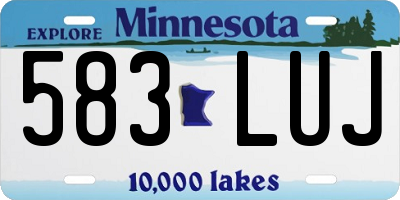 MN license plate 583LUJ