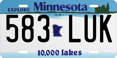 MN license plate 583LUK