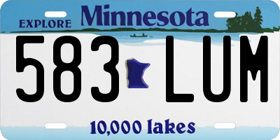 MN license plate 583LUM