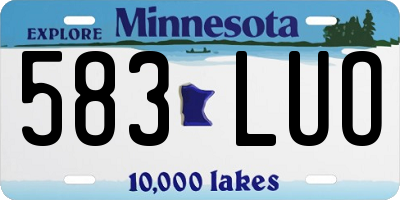 MN license plate 583LUO