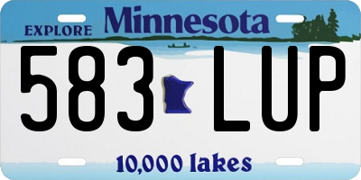 MN license plate 583LUP