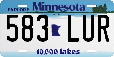 MN license plate 583LUR