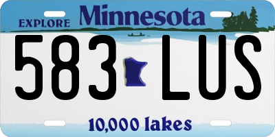 MN license plate 583LUS