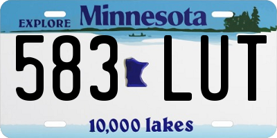 MN license plate 583LUT