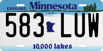 MN license plate 583LUW