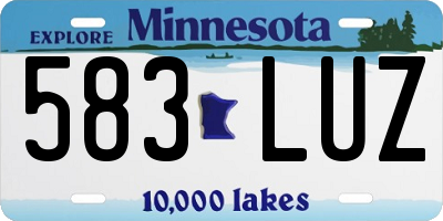 MN license plate 583LUZ