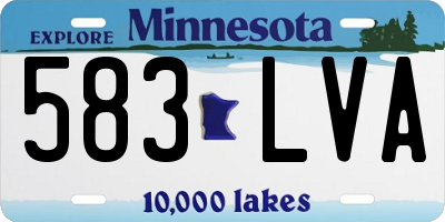 MN license plate 583LVA