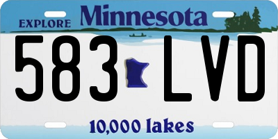 MN license plate 583LVD