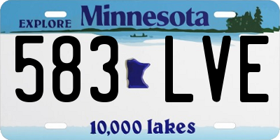 MN license plate 583LVE
