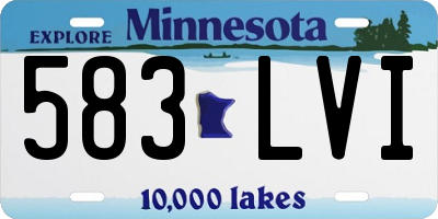 MN license plate 583LVI