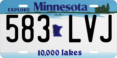 MN license plate 583LVJ