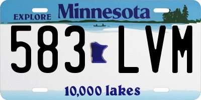 MN license plate 583LVM
