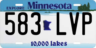 MN license plate 583LVP