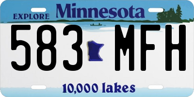 MN license plate 583MFH
