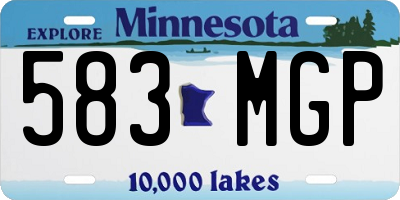 MN license plate 583MGP