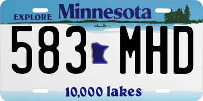 MN license plate 583MHD