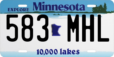 MN license plate 583MHL