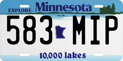 MN license plate 583MIP