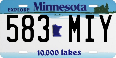 MN license plate 583MIY