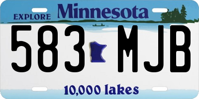 MN license plate 583MJB
