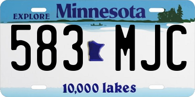 MN license plate 583MJC