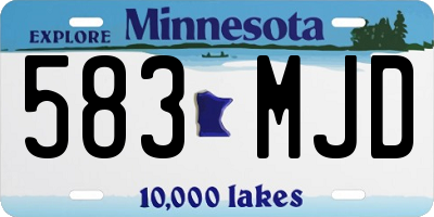 MN license plate 583MJD