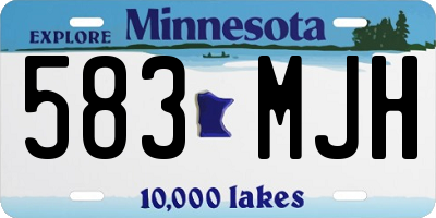 MN license plate 583MJH