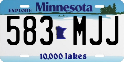 MN license plate 583MJJ