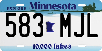 MN license plate 583MJL