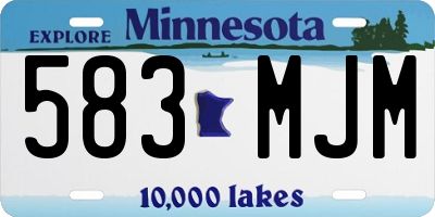 MN license plate 583MJM