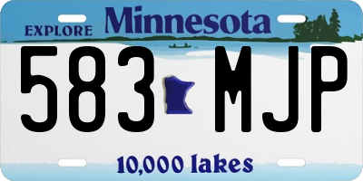 MN license plate 583MJP
