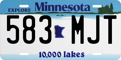 MN license plate 583MJT