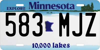 MN license plate 583MJZ