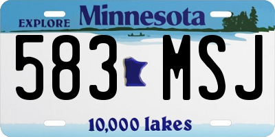 MN license plate 583MSJ
