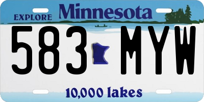 MN license plate 583MYW