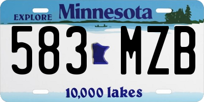 MN license plate 583MZB