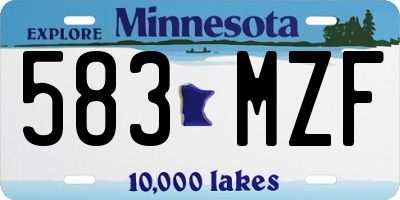MN license plate 583MZF