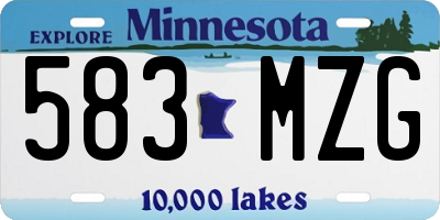 MN license plate 583MZG