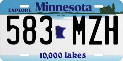 MN license plate 583MZH